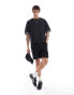 ASOS DESIGN oversized boxy heavyweight t-shirt with taping in black