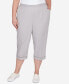 Фото #1 товара Plus Size Charleston Twill Capri Pants with Lace Inset Bottom