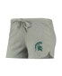 ფოტო #5 პროდუქტის Women's Green, Gray Michigan State Spartans Raglan Long Sleeve T-shirt and Shorts Sleep Set