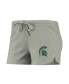 Women's Green, Gray Michigan State Spartans Raglan Long Sleeve T-shirt and Shorts Sleep Set