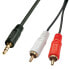 Фото #1 товара Lindy Audio Cable 2xPhono 3,5mm /5m - 2 x RCA - Male - 3.5mm - Male - 5 m - Black