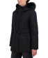 Women's Belted Faux-Fur-Trim Hooded Puffer Coat