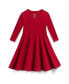 Платье для малышей Mightly длинное 3/4 рукав органический хлопок Solid Twirl Dress Красный, 2XL - фото #2