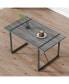 Industrial MDF Dining Table with Black Metal Legs