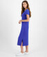 Фото #3 товара Women's Twist-Front Ribbed Knit Midi Dress