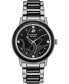 ფოტო #1 პროდუქტის Ursula Diamond-Accent Stainless Steel & Black Ceramic Bracelet Watch 36mm