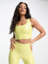 Commando co-ord faux patent leather crop top in pastel yellow