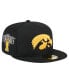 Фото #1 товара Men's Black Iowa Hawkeyes Throwback 59fifty Fitted Hat