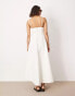 ASOS EDITION denim strappy maxi dress with raw seam details in ecru 36 - фото #3