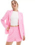 Фото #1 товара ASOS DESIGN tailored blazer in textured check in pink