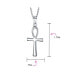 ფოტო #4 პროდუქტის Key To Life Egyptian Ankh Cross Pendant Necklace For Women For Teen Polished .925 Sterling Silver
