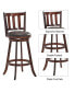 Set of 2 29.5'' Swivel Bar stool Leather Padded Dining Pub