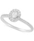 ფოტო #1 პროდუქტის Diamond Oval-Cut Halo Engagement Ring (1/3 ct. t.w.) in 14k White Gold