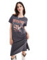 Фото #1 товара Noisy May midi t-shirt dress with wild print in grey