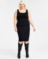 Trendy Plus Size Sleeveless Bodycon Midi Dress, Created for Macy's