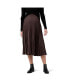 ფოტო #1 პროდუქტის Satin Pleat Women Skirt Chocolate