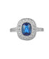 Silver-Tone Sapphire Accent Ring