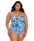 Фото #1 товара Plus Size Bandeau Halter One-Piece Swimsuit