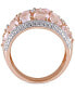 ფოტო #3 პროდუქტის Rose Quartz (6 ct. t.w.) & Diamond (1/20 ct. t.w.) Openwork Statement Ring in Rose Gold-Plated Sterling Silver