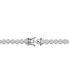 Sterling Silver with Rhodium Plated Clear Marquise and Round Cubic Zirconia Flower Design Tennis Bracelet