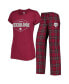 ფოტო #1 პროდუქტის Women's Maroon, Black Texas A&M Aggies Badge T-shirt and Flannel Pants Sleep Set