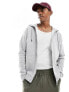 Jack & Jones zip through hoodie in light grey marl