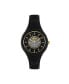 Womens Fire Island Crystal Quartz Black Silicone Strap 39mm