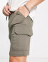 ASOS DESIGN jersey shorts with cargo pockets in khaki