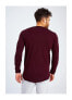 Фото #3 товара Men's Slim Fit CrewNeck Long T-Shirt | Classic Stylish Longsleeve Round Neck Tee | Bordeaux | S-Size