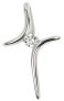 Silver pendant cross with crystal 446001 00343 04