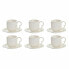 Set of 6 Cups with Plate DKD Home Decor White Natural Porcelain 90 ml 26 x 12 x 25 cm