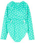 Kid 1-Piece Long Sleeve Cut-Out Swimsuit 6-6X