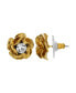 ფოტო #1 პროდუქტის Crystal Flower Button Earrings