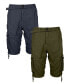 ფოტო #1 პროდუქტის Men's Vintage-Like Cotton Cargo Belted Shorts, Pack of 2