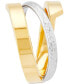 ფოტო #4 პროდუქტის Crisscross Open Style Statement Ring in 10k Two-Tone Gold
