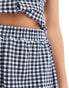 Фото #5 товара ASOS DESIGN jersey shorts co-ord in gingham print