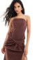 ASOS DESIGN premium corset maxi dress with full drape detail skirt in plum