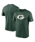 Фото #2 товара Men's Green Green Bay Packers Logo Essential Legend Performance T-shirt