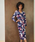 ფოტო #4 პროდუქტის Women's Collared Twisted Wrap Midi Dress