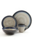 Фото #2 товара Couture Bands 16-piece Dinnerware Set Blue, Service for 4