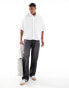 ASOS DESIGN volume oversized boxy oxford shirt with minimal design in white