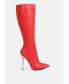 Фото #1 товара hale faux leather pointed heel calf boots