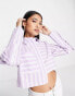 Topshop stripe poplin cropped shirt in lilac