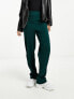 Фото #7 товара Vila stretch wide leg trousers with pin tuck front in dark green