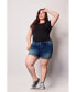 ფოტო #3 პროდუქტის Plus Size Denim Shorts