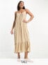 Фото #1 товара Vero Moda Tall tie shoulder beach maxi dress in cream