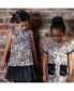 Little Girls TANNER FW23 BOUQUET NOVELTY JACQUARD AND FAUX FUR POCKET DRESS