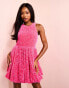 Фото #2 товара ASOS LUXE bubble hem mini dress in pink sequin