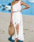 Фото #4 товара Women's Breezy Bliss One-Shoulder Cover-Up Dress