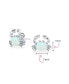 Фото #2 товара Small Gemstone White Tropical Vacation Nautical Created Opal Beach Sand Crab Stud Earrings For Women .925 Sterling Silver October Birthstone